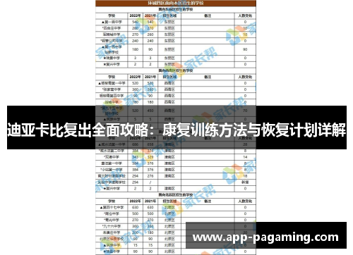 迪亚卡比复出全面攻略：康复训练方法与恢复计划详解